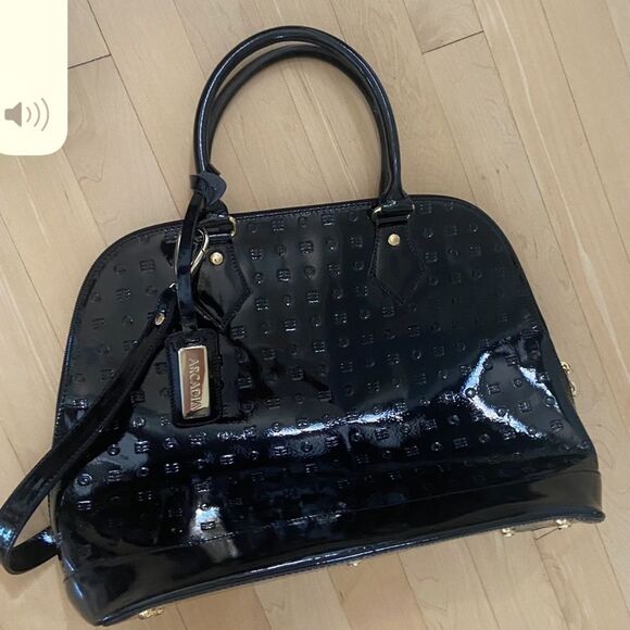 Arcadia Made In Italy Patent Leather Bugatti 
Satchel in Black - Picture 9 of 9